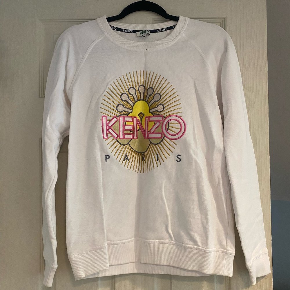 Kenzo Paris White Crew Neck Jumper